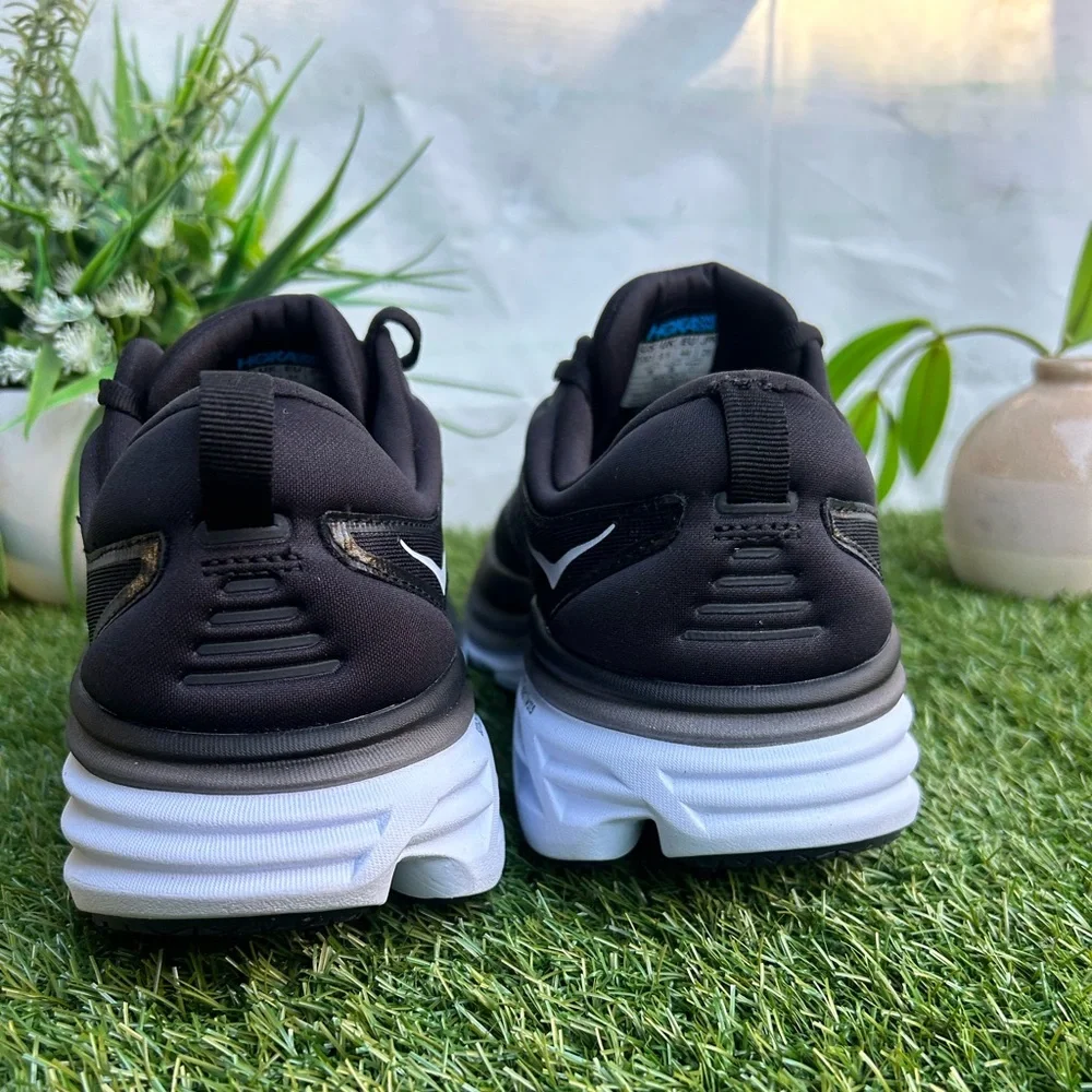 HOKA BONDI 8 Running black and white Shoe women size 12.5 2E new/no box